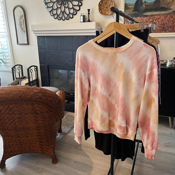 Rails Sweatshirt Womens Size Medium Pink & Orange Ramona Sunset Tie Dye Cotton - Picture 16 of 16